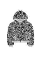 REVERSIBLE SNOW LEOPARD ZIP HOODIE