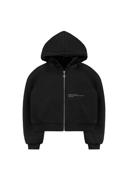REVERSIBLE SNOW LEOPARD ZIP HOODIE